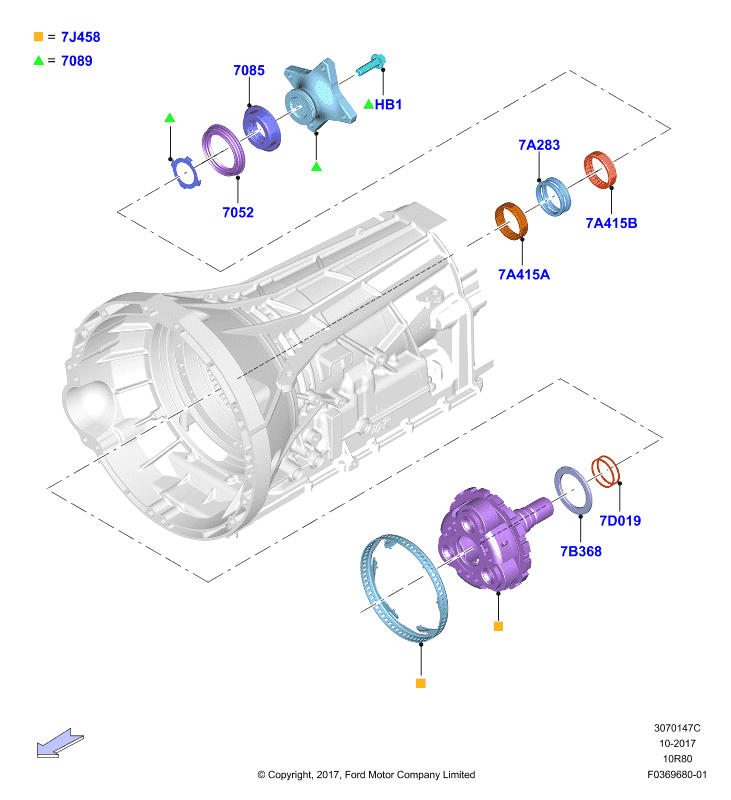 Вторичные валы, 10 Speed Auto Transmission