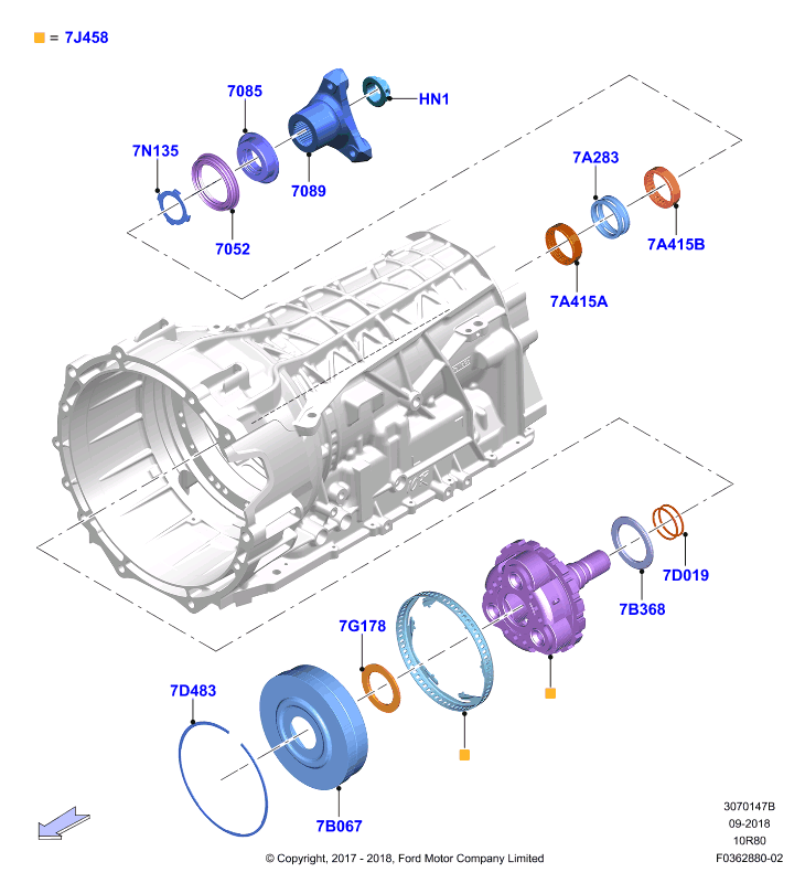 Вторичные валы, 10 Speed Auto Transmission