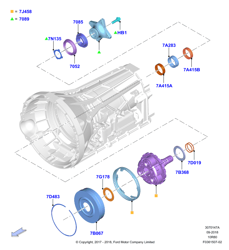 Вторичные валы, 10 Speed Auto Transmission
