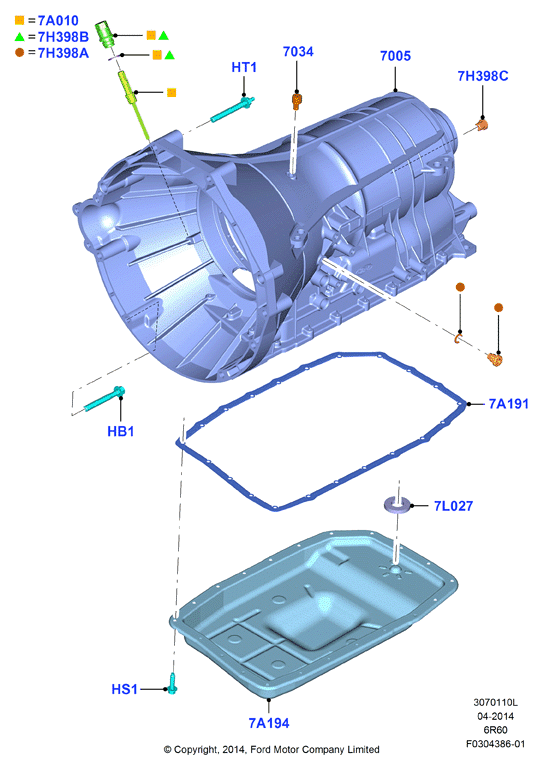 Внешние эл-ты коробки передач, 6 Speed Auto 6R60/75/80