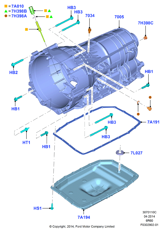 Внешние эл-ты коробки передач, 6 Speed Auto 6R60/75/80