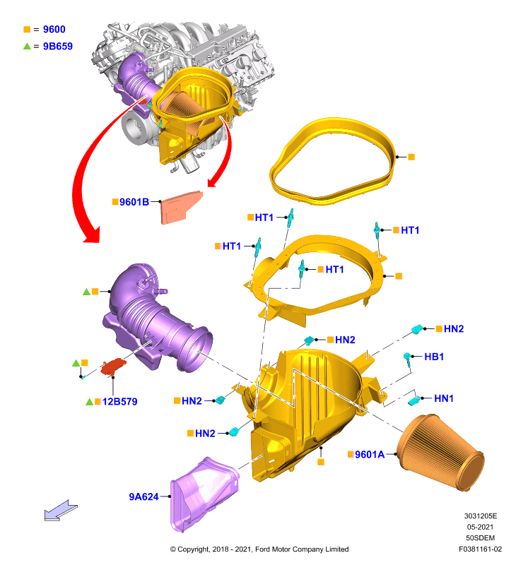 Воздушный фильтр, 5.0L V8 32v DOHC EFI Mod