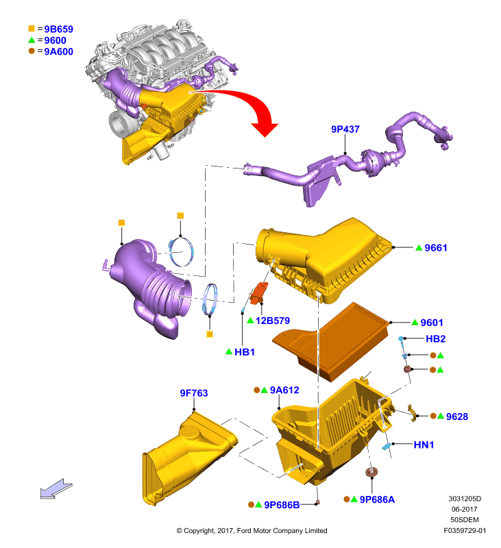 Воздушный фильтр, 5.0L V8 32v DOHC EFI Mod