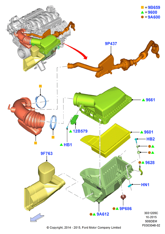 Воздушный фильтр, 5.0L V8 32v DOHC EFI Mod