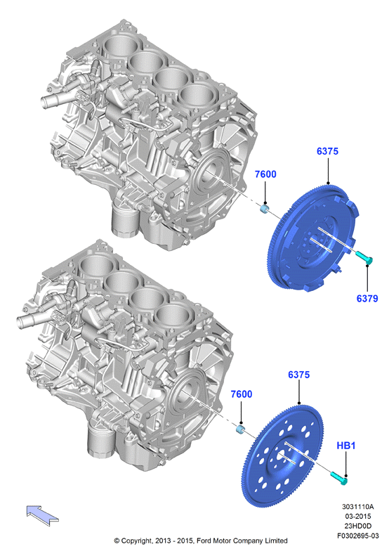 Маховик, 2.3L TiVCT Turbo         (23HD0D_C)