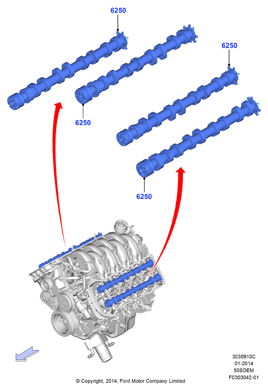 Распределительный Вал, 5.0L V8 32v DOHC EFI Mod