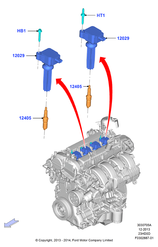 Катушка заж.и провода/свечи заж., 2.3L TiVCT Turbo         (23HD0D_C)