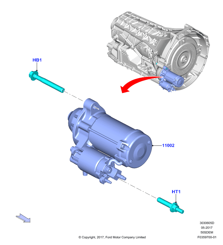Опоры стартера, 5.0L V8 32v DOHC EFI Mod