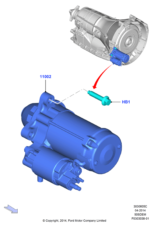 Опоры стартера, 5.0L V8 32v DOHC EFI Mod