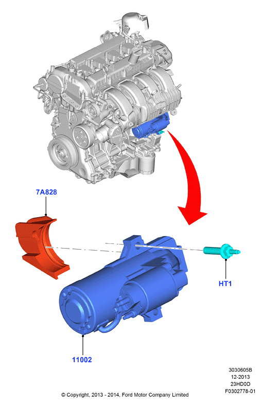 Опоры стартера, 2.3L TiVCT Turbo         (23HD0D_C)