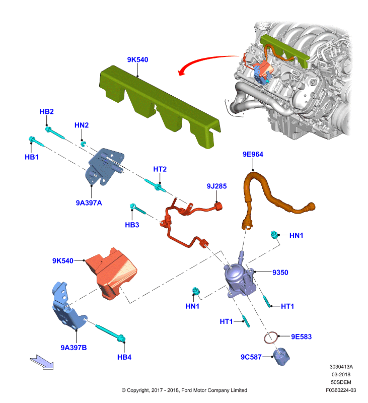 ТНВД, установл. на двигат., 5.0L V8 32v DOHC EFI Mod