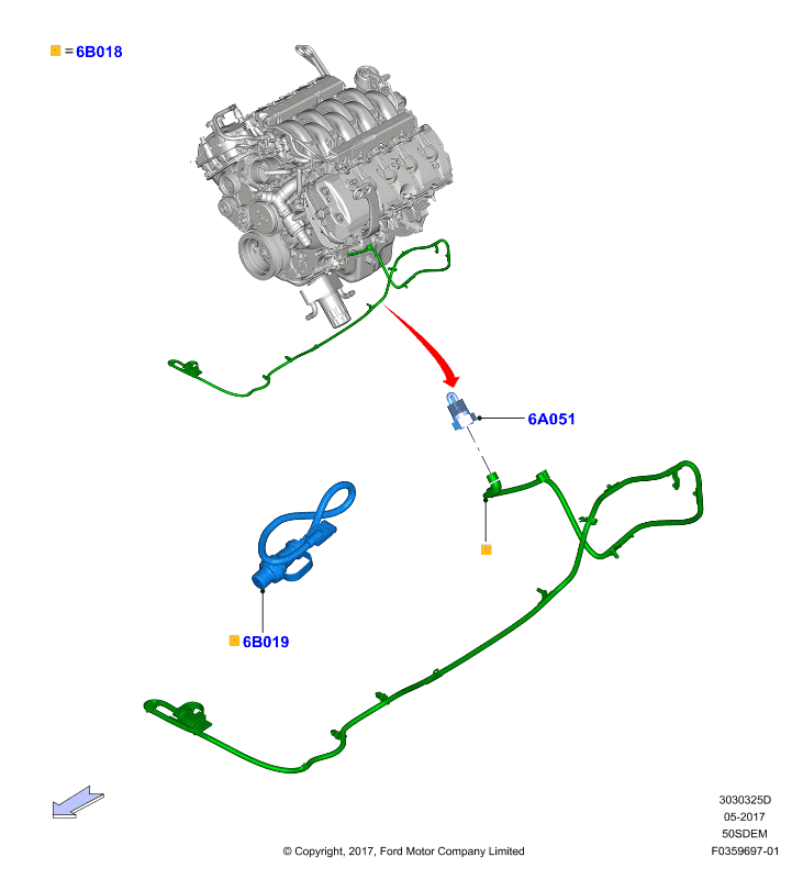 Подогреватель двигателя, 5.0L V8 32v DOHC EFI Mod