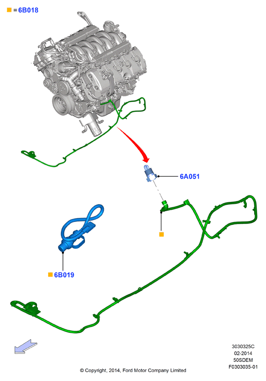 Подогреватель двигателя, 5.0L V8 32v DOHC EFI Mod