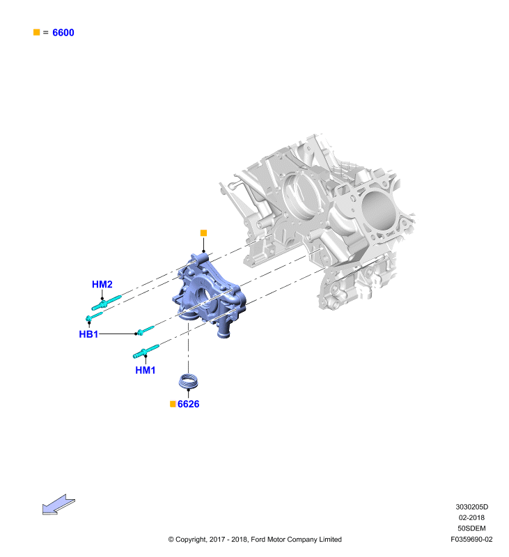 Масляный насос, 5.0L V8 32v DOHC EFI Mod
