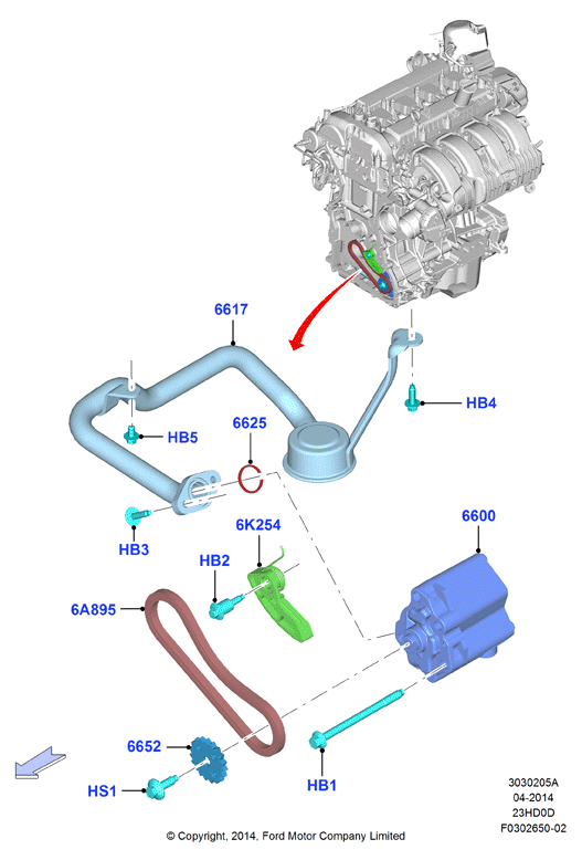 Масляный насос, 2.3L TiVCT Turbo         (23HD0D_C)