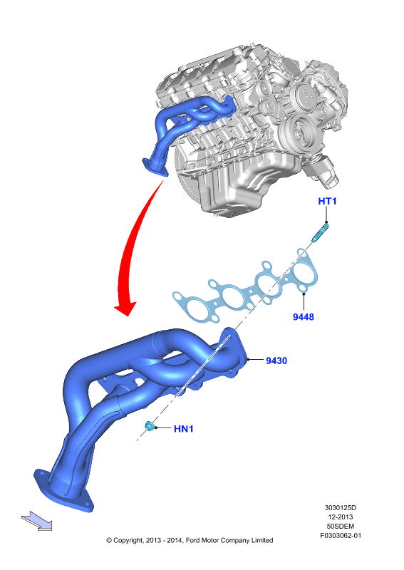 Выпускной коллектор, 5.0L V8 32v DOHC EFI Mod