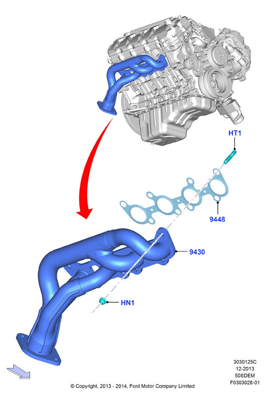 Выпускной коллектор, 5.0L V8 32v DOHC EFI Mod