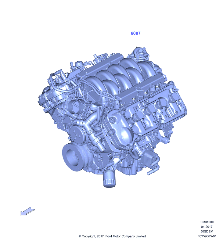 Полностью укомплектованн. двигатель, 5.0L V8 32v DOHC EFI Mod