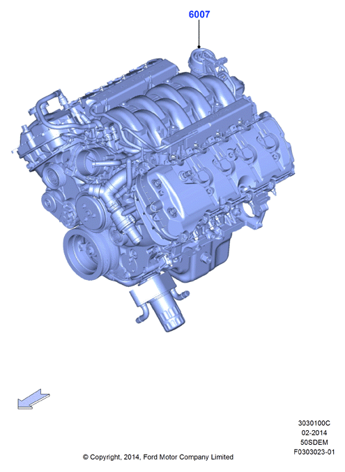 Полностью укомплектованн. двигатель, 5.0L V8 32v DOHC EFI Mod