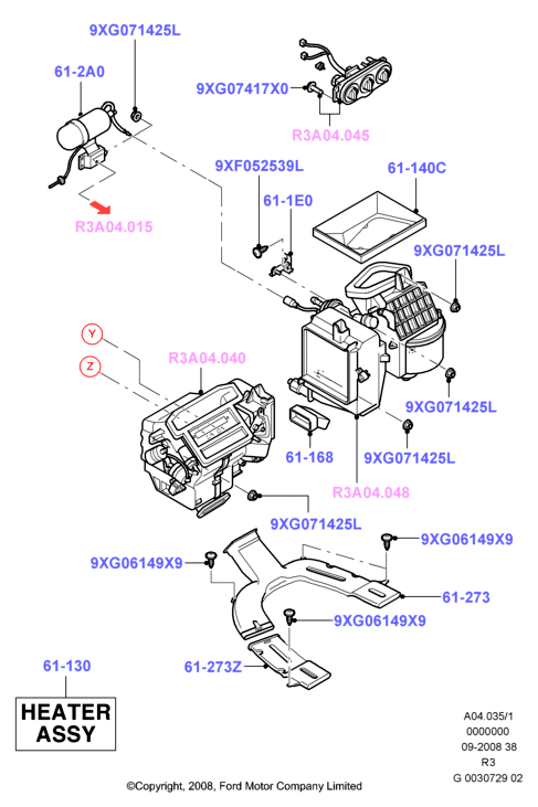 Схема установки YL84 19D848 BC