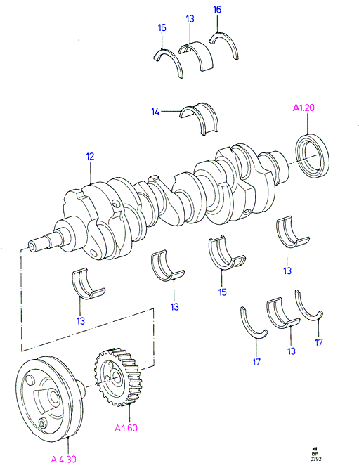 Коленчатый вал/поршни и подшипники