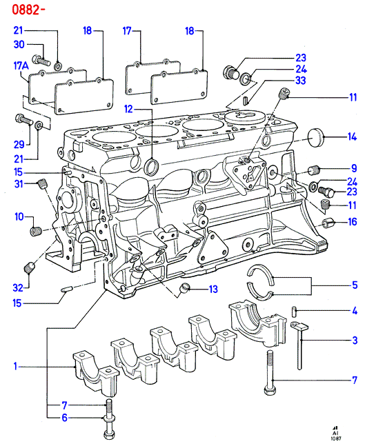 Блок цилиндров и заглушки, Diesel                         (AI)
