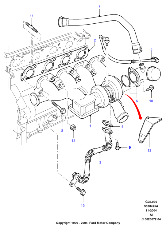 Выпускной коллектор, Diesel                         (AI)