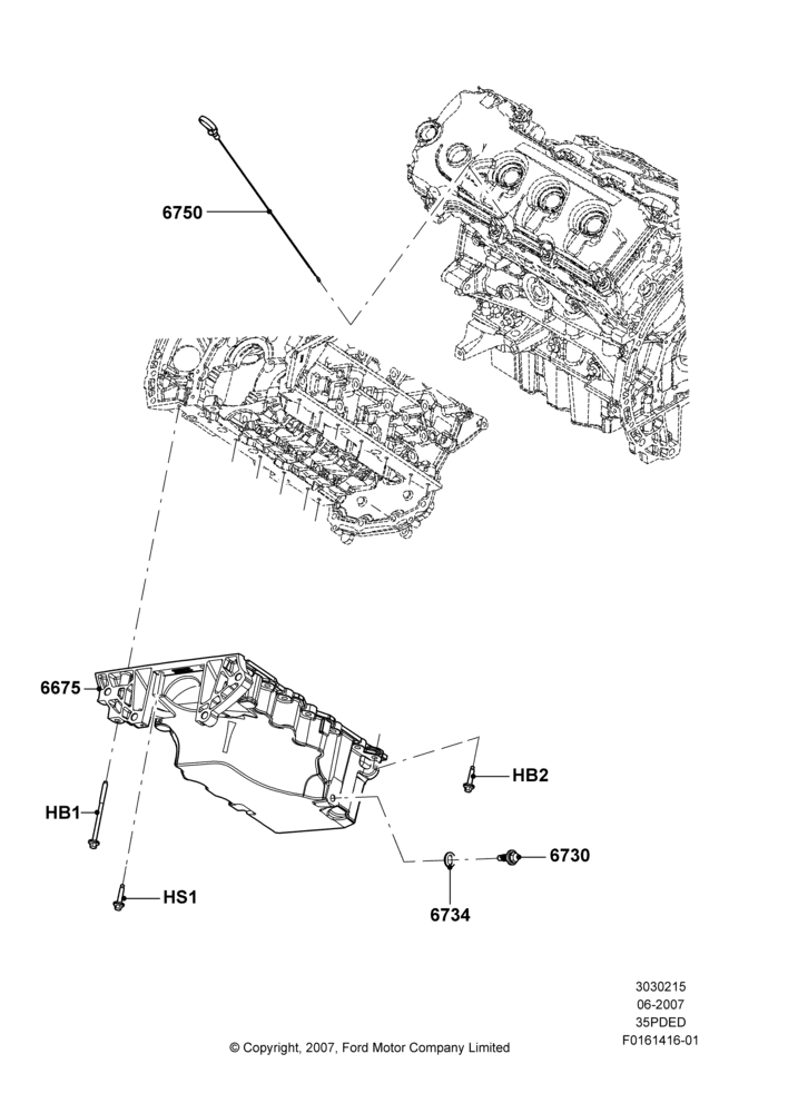 15B - Oil Pan/Oil Level Indicator, 3.5L 4V DOHC VCT SMPI V6 Gas; 18/JUN/2007-15/JUN/2009