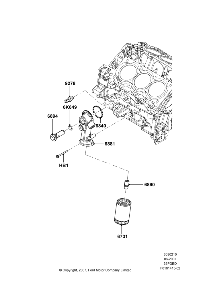 10B - Oil Cooler and Filter, 3.5L 4V DOHC VCT SMPI V6 Gas; 18/JUN/2007-16/JAN/2009