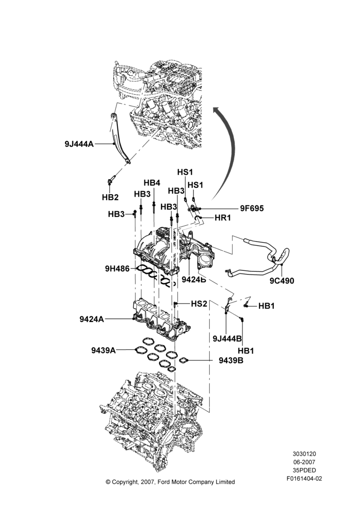 20B - Intake Manifold, 3.5L 4V DOHC VCT SMPI V6 Gas; 18/JUN/2007-15/JUN/2009