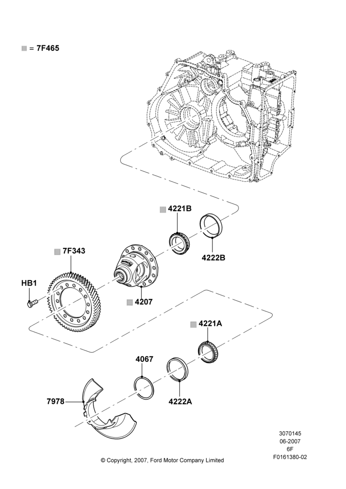 45B - Automatic Transaxle Diff.Component, 6 Speed Auto Transmission 6F50; 18/JUN/2007-15/JUN/2009