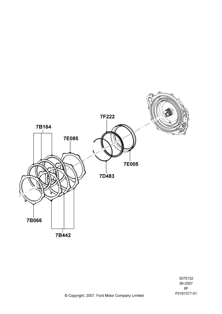 32B - Intermediate Clutch and Components, 6 Speed Auto Transmission 6F50; 18/JUN/2007-15/JUN/2009