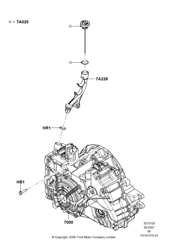 05B - Auto Trans Assy & Speedometer Drive, 6 Speed Auto Transmission 6F50; 18/JUN/2007-15/JUN/2009