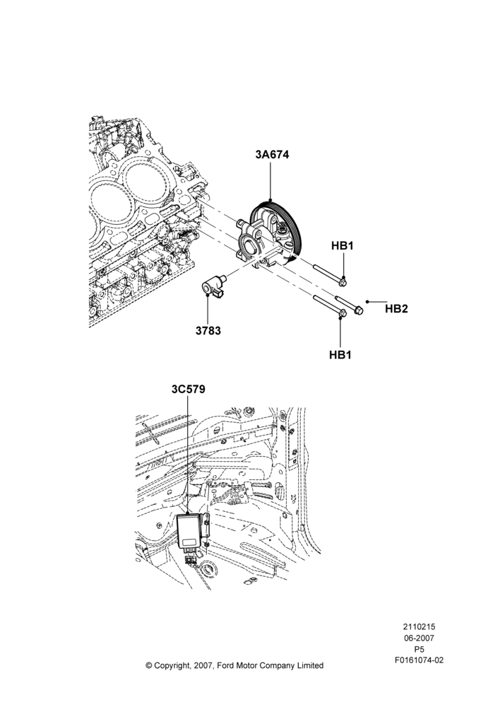 15 - Power Steering Pump Mounting; 18/JUN/2007-15/JUN/2009