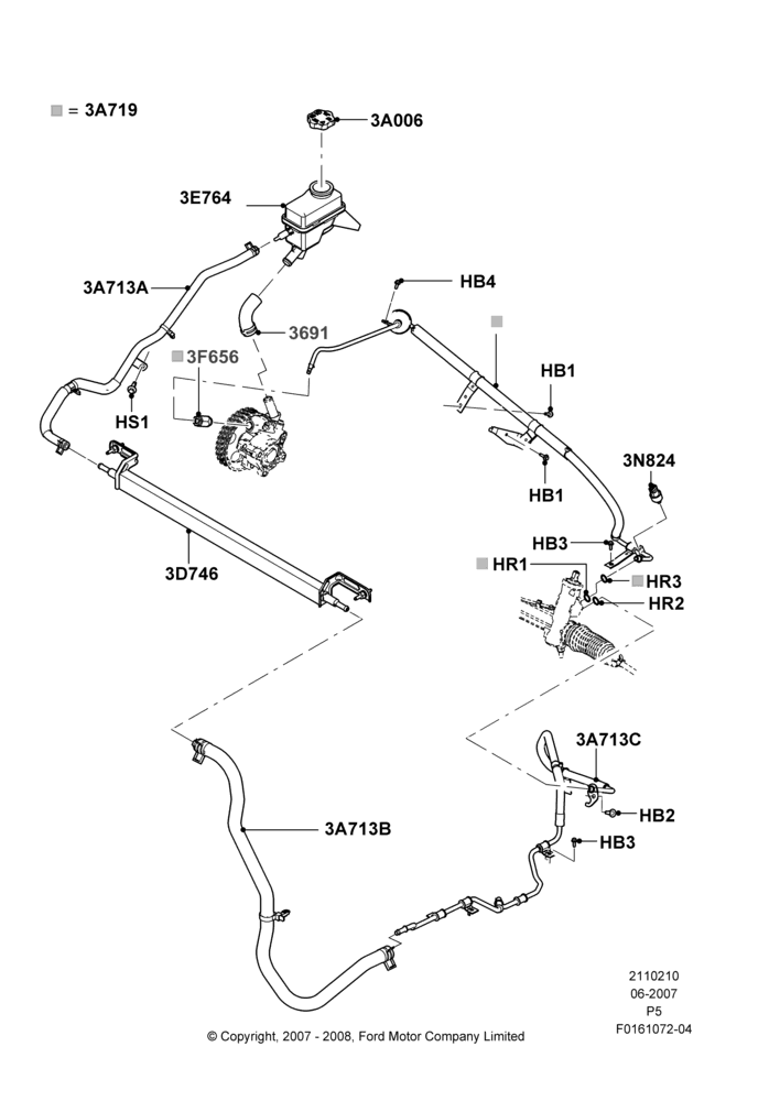 10 - Supply & Return Hoses - Power Strg; 18/JUN/2007-15/JUN/2009