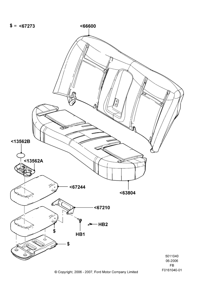 40B - Rear Seat Covers, With Armrest; 19/JUN/2006-26/SEP/2011