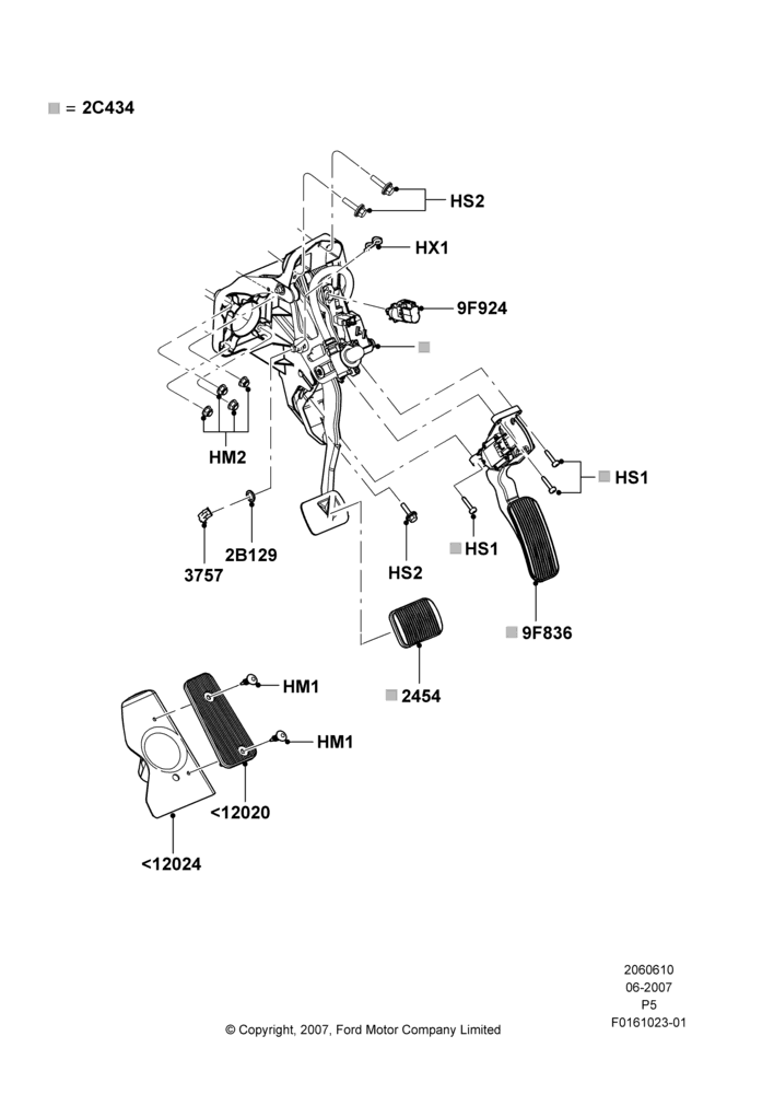 10A - Brake and Clutch Controls, With Adjustable Foot Pedals, With Memory Adjustable Foot Pedals; 18/JUN/2007-15/JUN/2009