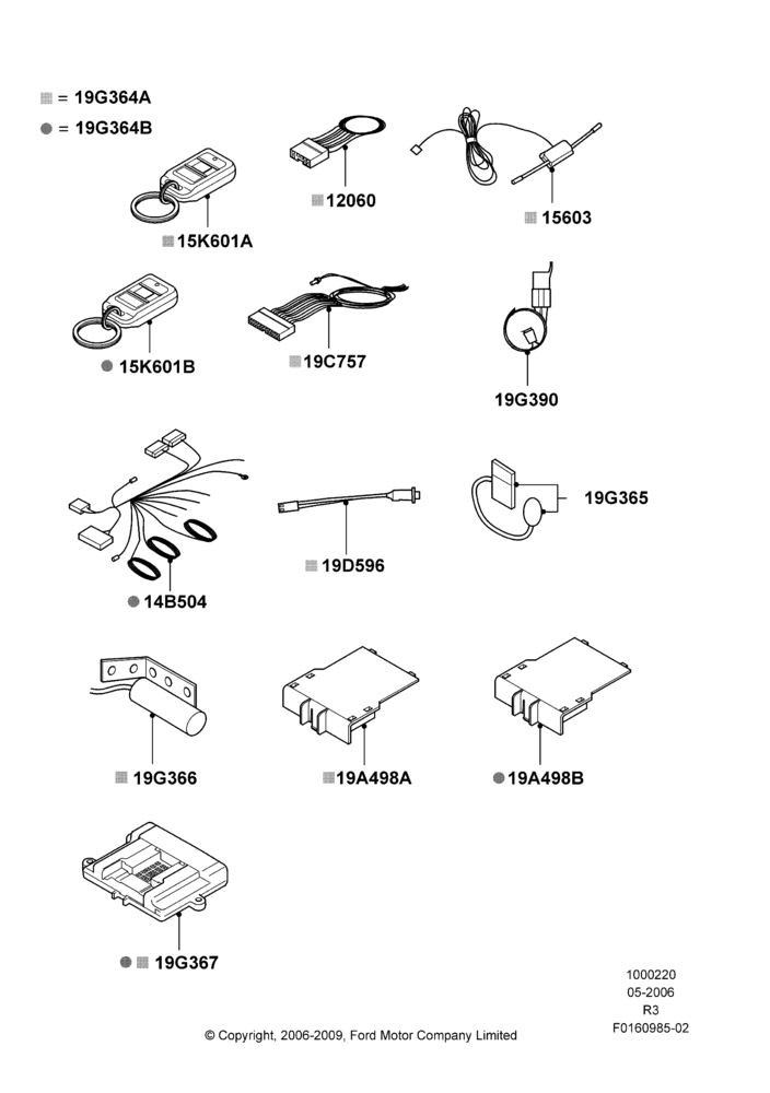 20B - Remote Starting Kit, Automatic Transmission, Accessory, One Way; 01/MAY/2006-16/DEC/2011
