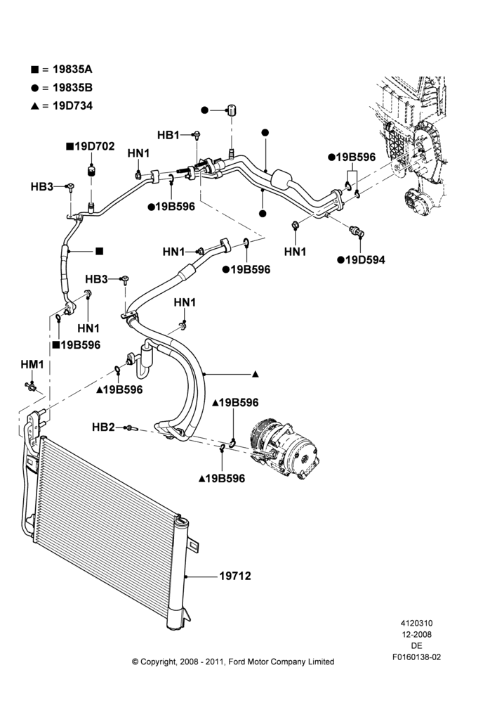 10E - Air Conditioning Condensr/Compressr, 3.0L 4V OHC V6 Duratec 230HP, Condenser Assy; 04/FEB/2009-29/JUL/2012