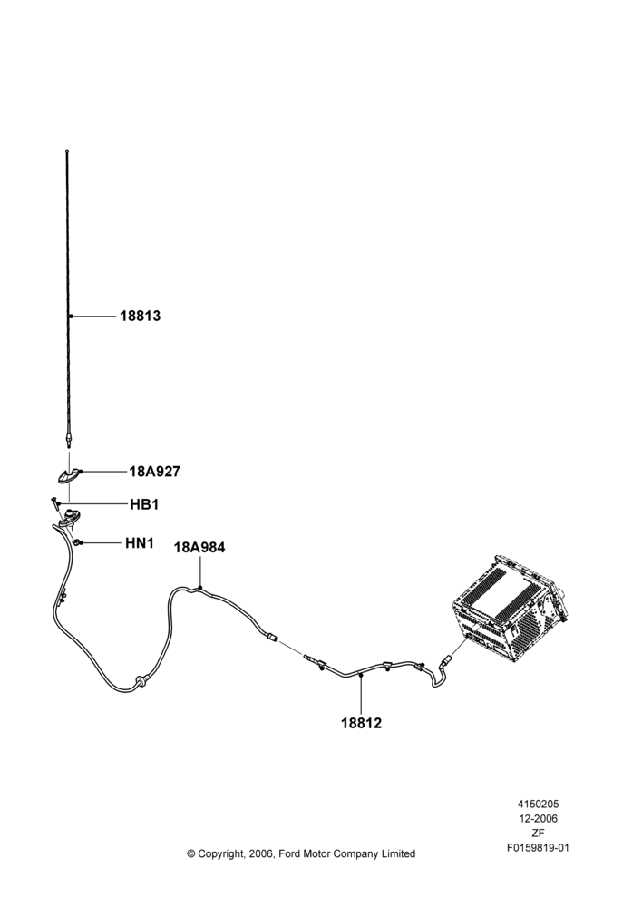05F - Antenna, Analog Audio Broadcast, Less AM/FM Stereo/6 CD/Nav System; 04/DEC/2006-26/FEB/2009