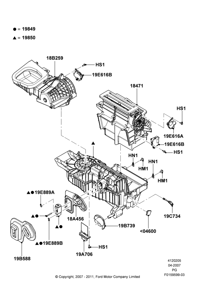 05C - Heater/Air Cond.External Components, Manual Air Conditioning; 30/APR/2007-15/JUN/2009