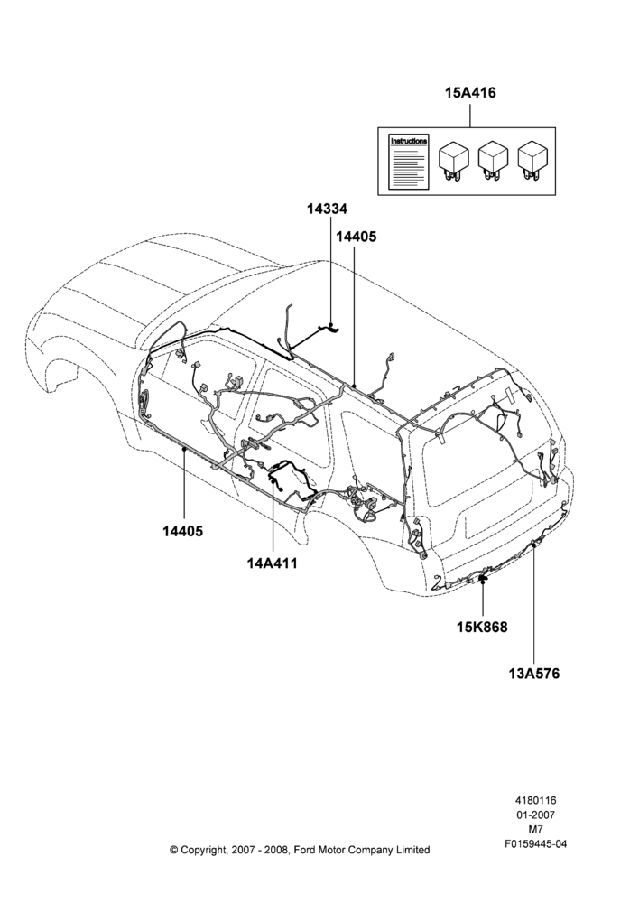 16C - Wiring - Body And Roof Console, Less Hybrid Version; 08/JAN/2007-29/APR/2012