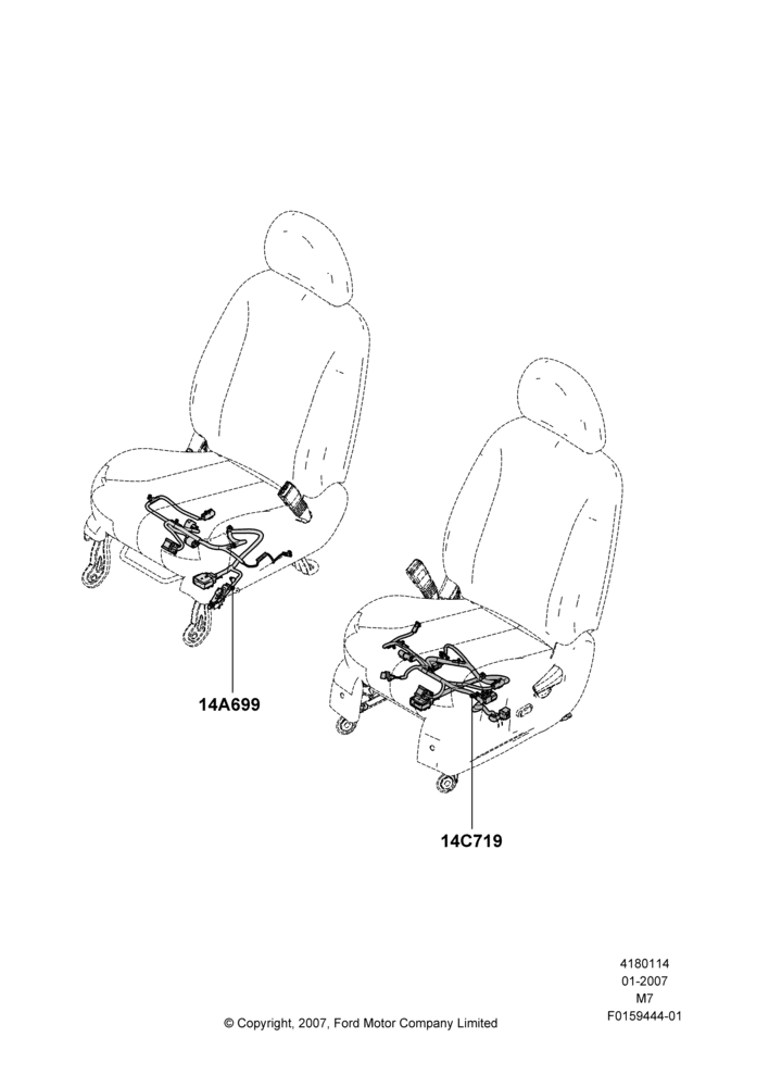 14D - Wiring - Seats, Hybrid; 08/JAN/2007-29/APR/2012