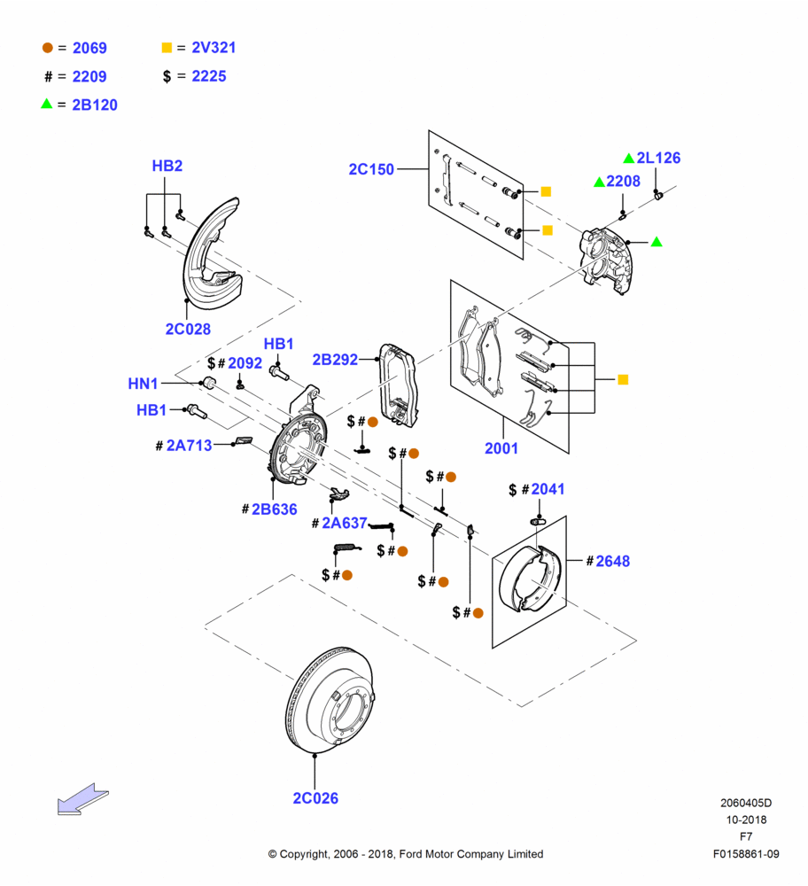 Rear Brake Discs and Calipers, Ford 550 Series, Ford 450 Series