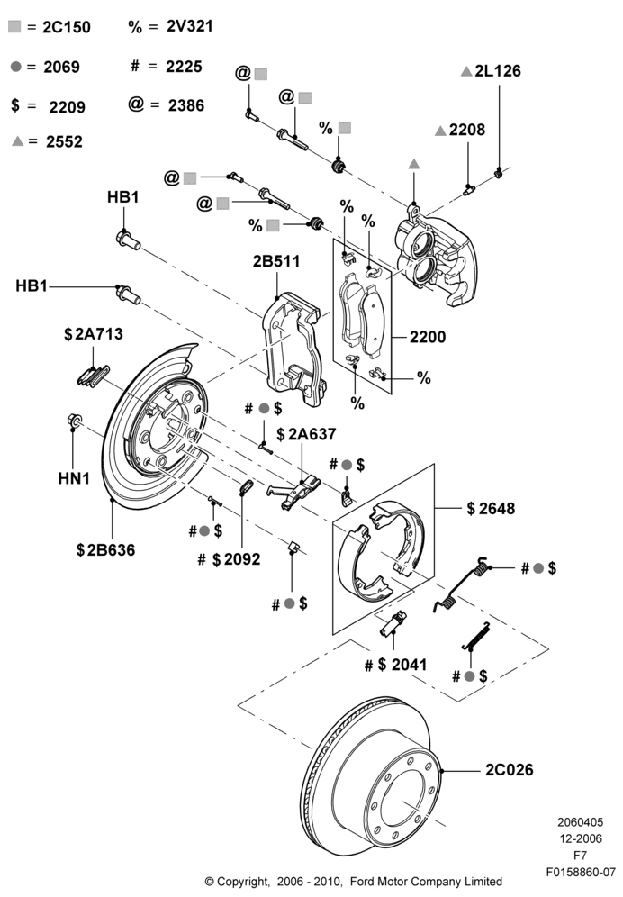 Rear Brake Discs and Calipers, Ford 250 Series, Ford 350 Series