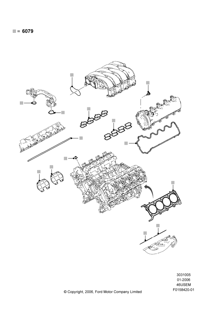 05B - Engine Gasket Kits, 4.6L 3v V8 SOHC EFI; 30/JAN/2006-29/OCT/2010