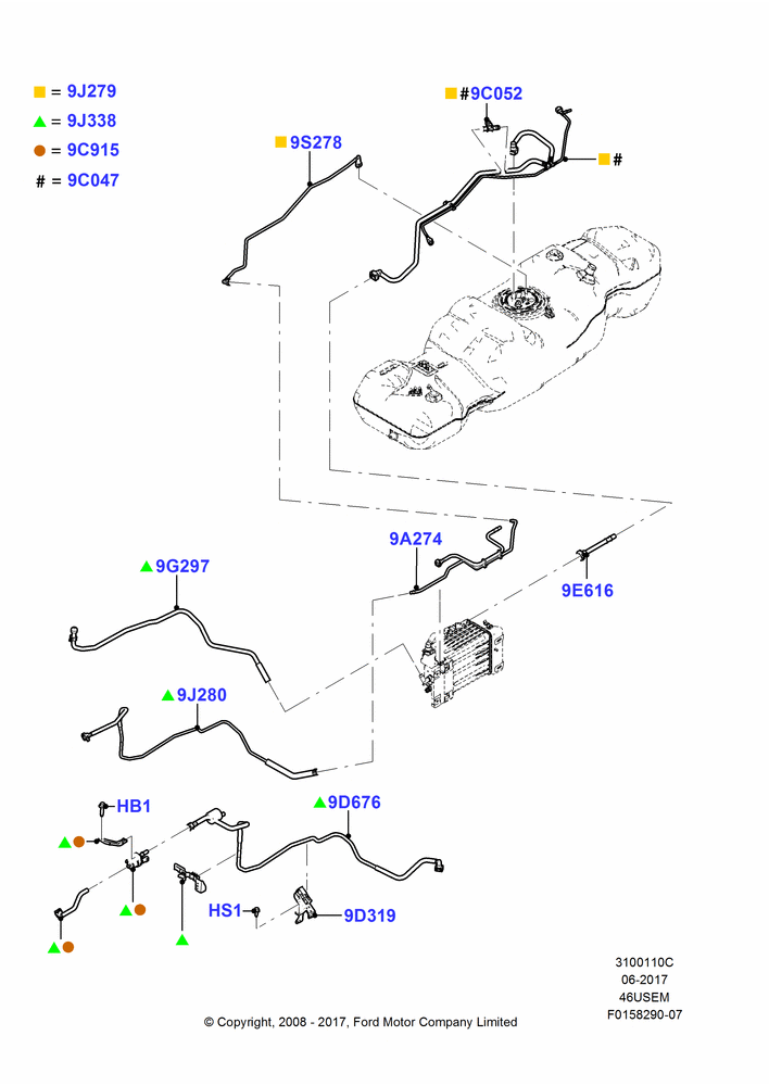 10C - Fuel Lines, 4.6L 3V V8; 18/AUG/2008-23/DEC/2014