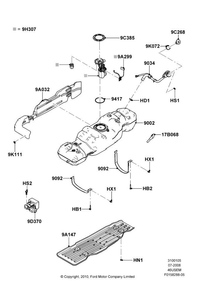 05D - Fuel Tank, 4.6L 3V V8; 18/AUG/2008-23/DEC/2014