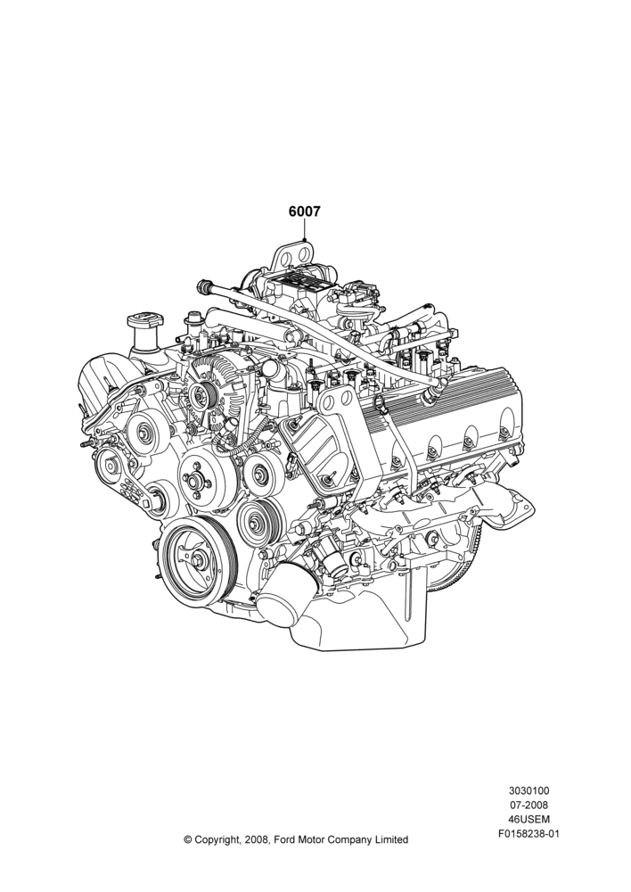 00C - Engine Assy Fully Dressed, 4.6L 3V V8; 18/AUG/2008-23/DEC/2014