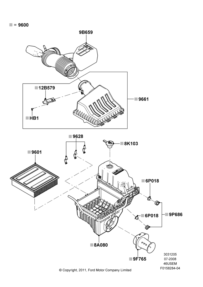 05C - Air Cleaner, 4.6L 3V V8; 18/AUG/2008-23/DEC/2014